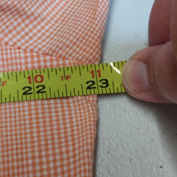 CHAPS Orange Check Button Down Long Sleeve Shirt 16 32/33 - Picture 8 of 9